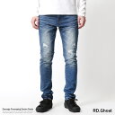デニムパンツ メンズ スキニー ストレッチ ダメージ ジーンズ ペイント加工 RD.Ghost 6969【Sサイズ】【XLサイズ】