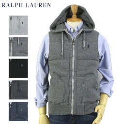 POLO by Ralph Lauren Men's Fleece Vest Hoodie USポロ <strong>ラルフローレン</strong> 中綿入り スウェット ベスト フード