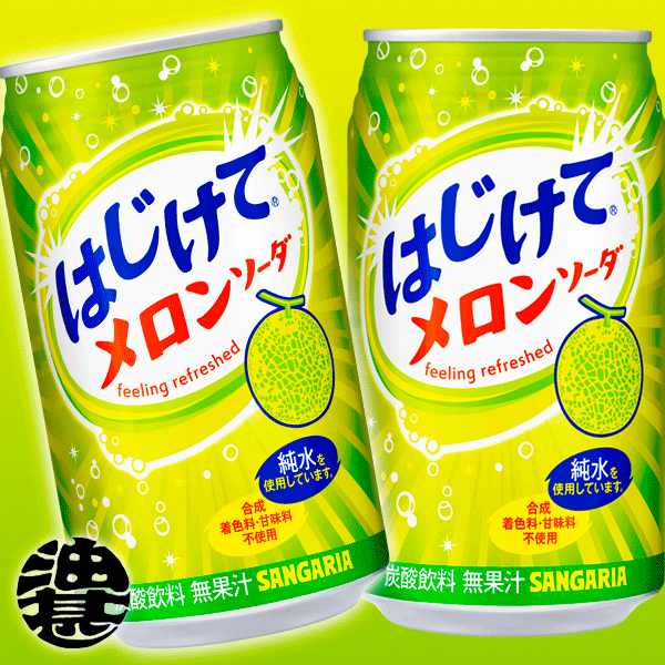3ケースまで2ケース分の送料です！サンガリア はじけてメロンソーダ 350ml缶(24本入り1ケース)(離島は除く)※ご注文いただいてから3日〜7日の間に発送いたします。/sg/