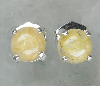 ヒマラヤゴールドアゼツライト ラウンド 6ミリピアスhaz132p004