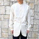 【20 SS】FRANK LEDER(フランクリーダー)/ VINTAGE BEDSHEET SHIRT STAND COLLAR -(80)NATURAL-