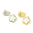 ピアス 白蝶貝 シェル ピアス 皐花1花 モチーフ シンプル 2カラー( k18 K18 イエローゴールド シルバー) レディース ジュエリー・アクセサリー 花 クローバー マザーオブパール シェル ビジュー レディース ギフト プレゼント あす楽