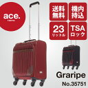 キャリーケース アウトレット 30%OFF キャリーバッグ エース ace. グラライプ 送料無料 ポイント10倍 上品なストライプ柄 23リットル 4輪 TSAロック 機内持込サイズ 1泊程度の旅行に 国内旅行 出張 海外旅行 トローリーバッグ ソフトトローリー 35751