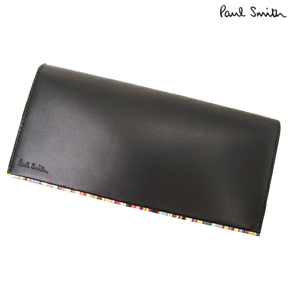 ポールスミス Paul Smith 長財布　ストライプポイント レザーウォレット(L)/ブラック[PSU056]【新品】【長財布】【財布】【サイフ】【牛革】【楽ギフ_包装】【楽ギフ_のし】【楽ギフ_のし宛書】【楽ギフ_メッセ】【メンズ】【箱付き】【あす楽対応 _ギフト】ポールスミス　Paul Smith　長財布 サイフ 男性も女性も持てるスマートなデザインの長財布!!　