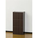 ★今夜20時-4H全品P5倍★鍵付きボックス/扉付き収納ラック 【3段 ブラウン】 高さ87cm 背面化粧仕上げ 【組立】