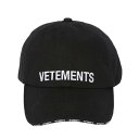 ヴェトモン VETEMENTS LOGO ロゴ キャップ 帽子 ブラック