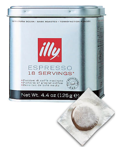 **【ケース買いがお得！】illy／イリー エスプレッソポッド ダークロースト 125g（18杯分）×《10缶入り》