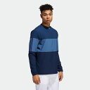 【公式】アディダス adidas ゴルフ チェストラインドクルーネック ハーフジップウインド【ゴルフ】 メンズ ウェア トップス スウェット 青 ブルー FJ9934