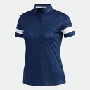 【公式】アディダス adidas ゴルフ ヘキサゴンエンボスプリント 半袖ボタンダウンシャツ【ゴルフ】 レディース ウェア トップス ポロシャツ 青 ブルー FJ2435 p0225