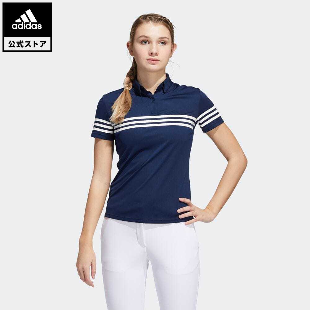 【公式】アディダス adidas 返品可 ゴルフ スリーストライプス 半袖シャツ / S/S POLO レディース ウェア トップス ポロシャツ 青 ブルー FS6465 eoss21ss