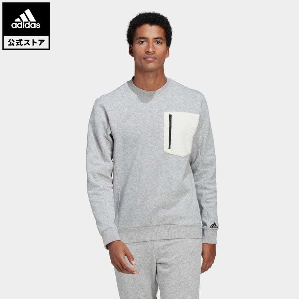 【公式】アディダス adidas 返品可 ウィンター バッジ オブ スポーツ スウェットシャツ / Winter Badge of Sport Sweatshirt アスレティクス メンズ ウェア トップス スウェット（トレーナー） グレー GM0901 eoss21ss