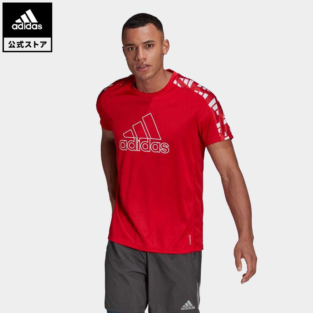 【公式】アディダス adidas 返品可 ランニング オウン ザ ラン セレブレーション 半袖Tシャツ / Own the Run Tee メンズ ウェア トップス Tシャツ 赤 レッド GK5953 fathersday walking_jogging ランニングウェア 半袖 eoss21ss