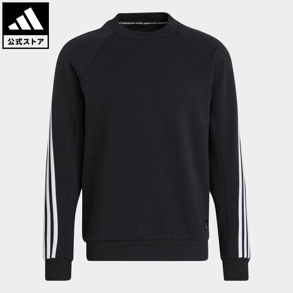 【公式】アディダス adidas 返品可 アディダス スポーツウェア 3ストライプス スウェットシャツ / adidas Sportswear 3-Stripes Sweatshirt アスレティクス メンズ ウェア トップス スウェット（トレーナー） 黒 ブラック GM6463 eoss21ss