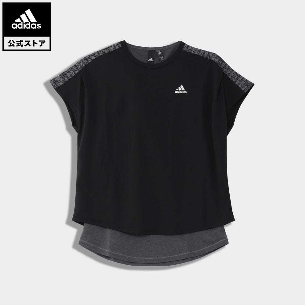 【公式】アディダス adidas 返品可 マストハブ レイヤード Tシャツ / Must Haves Layered Tee アスレティクス レディース ウェア トップス Tシャツ 黒 ブラック GM8809 半袖 eoss21ss