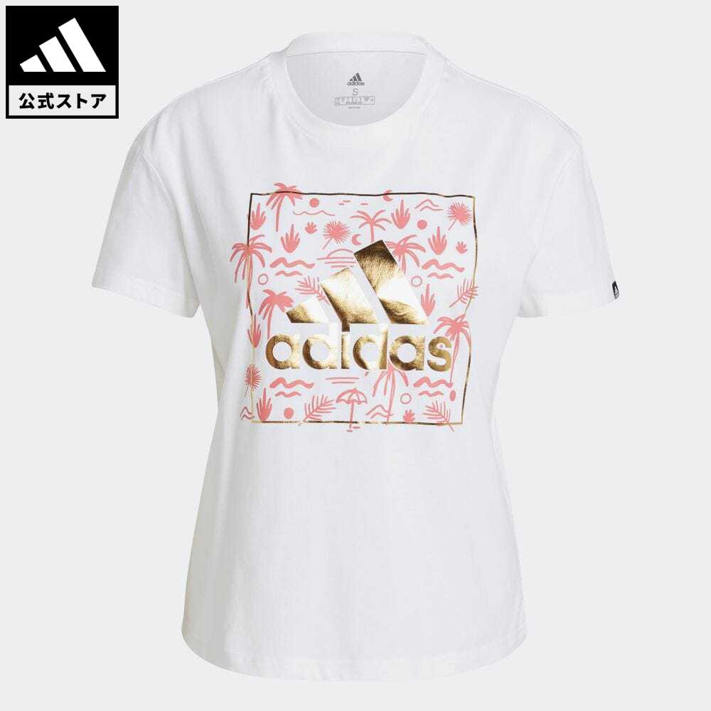 【公式】アディダス adidas 返品可 ビッグロゴ フォイル グラフィック 半袖Tシャツ / Big Logo Foil Graphic Tee レディース ウェア トップス Tシャツ 白 ホワイト GL0992 半袖 eoss21ss