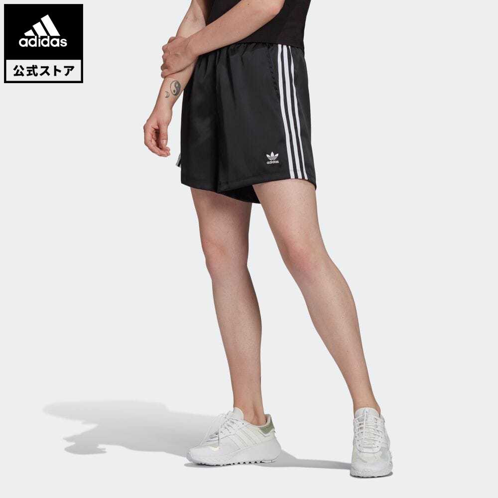 【公式】アディダス adidas 返品可 アディカラー クラシックス サテン ショーツ オリジナルス レディース ウェア ボトムス ハーフパンツ 黒 ブラック GN2774 eoss21ss