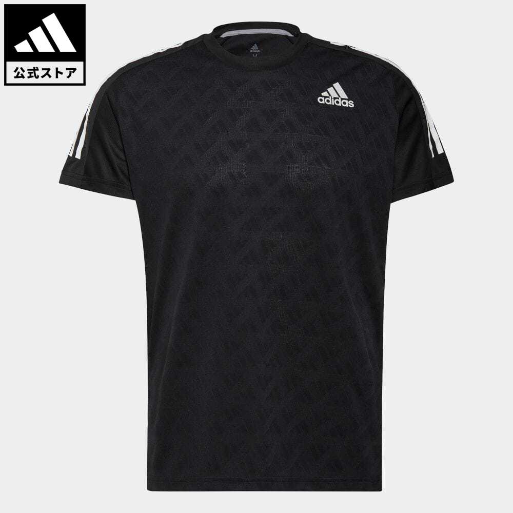 【公式】アディダス adidas 返品可 ランニング オウン ザ ラン 3ストライプス 半袖ランニングTシャツ / Own The Run 3-Stripes Running Tee メンズ ウェア・服 トップス Tシャツ 黒 ブラック H36450 eoss21fw walking_jogging ランニングウェア 半袖