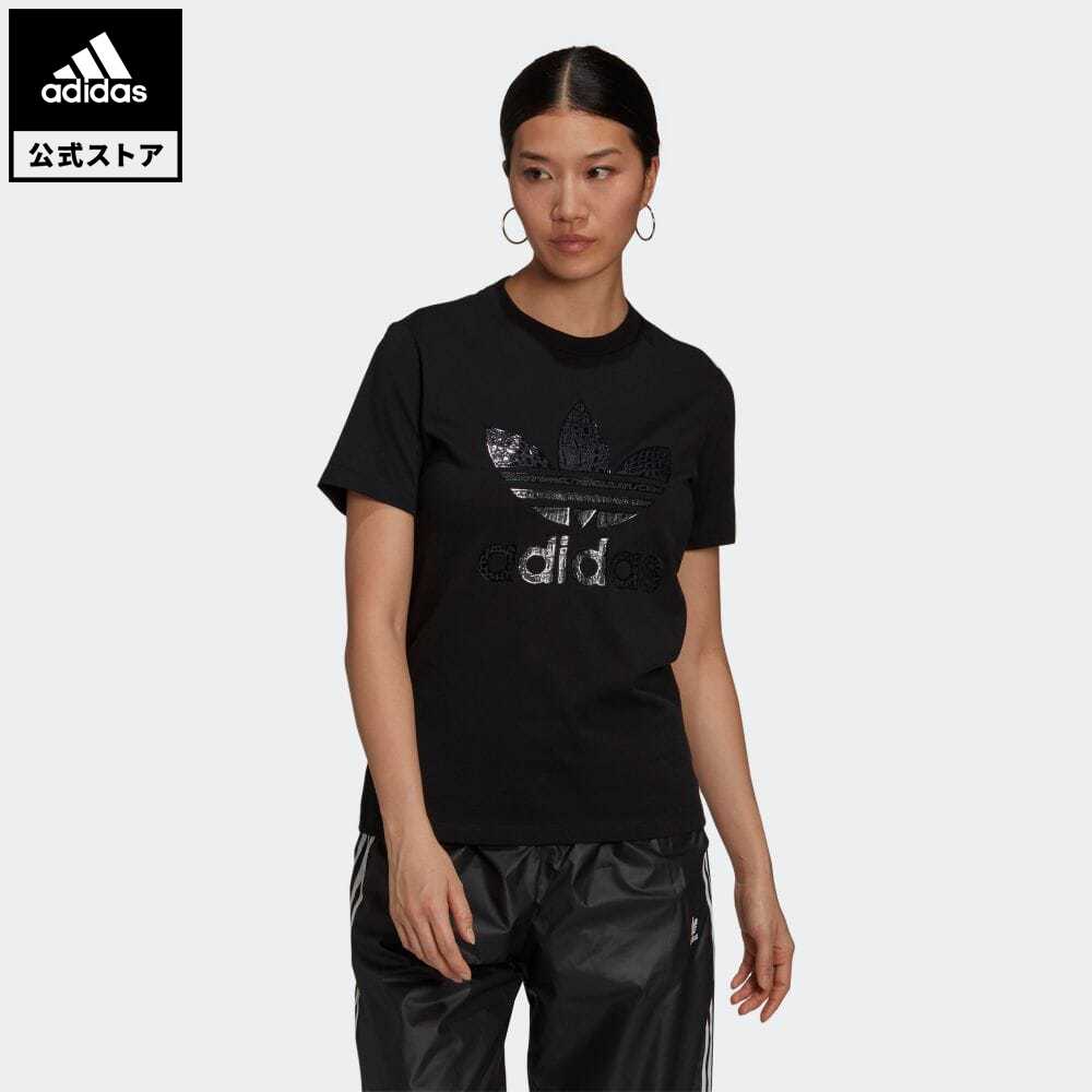 【公式】アディダス adidas 返品可 Tシャツ オリジナルス レディース ウェア・服 トップス Tシャツ 黒 ブラック H09772 eoss21fw 半袖