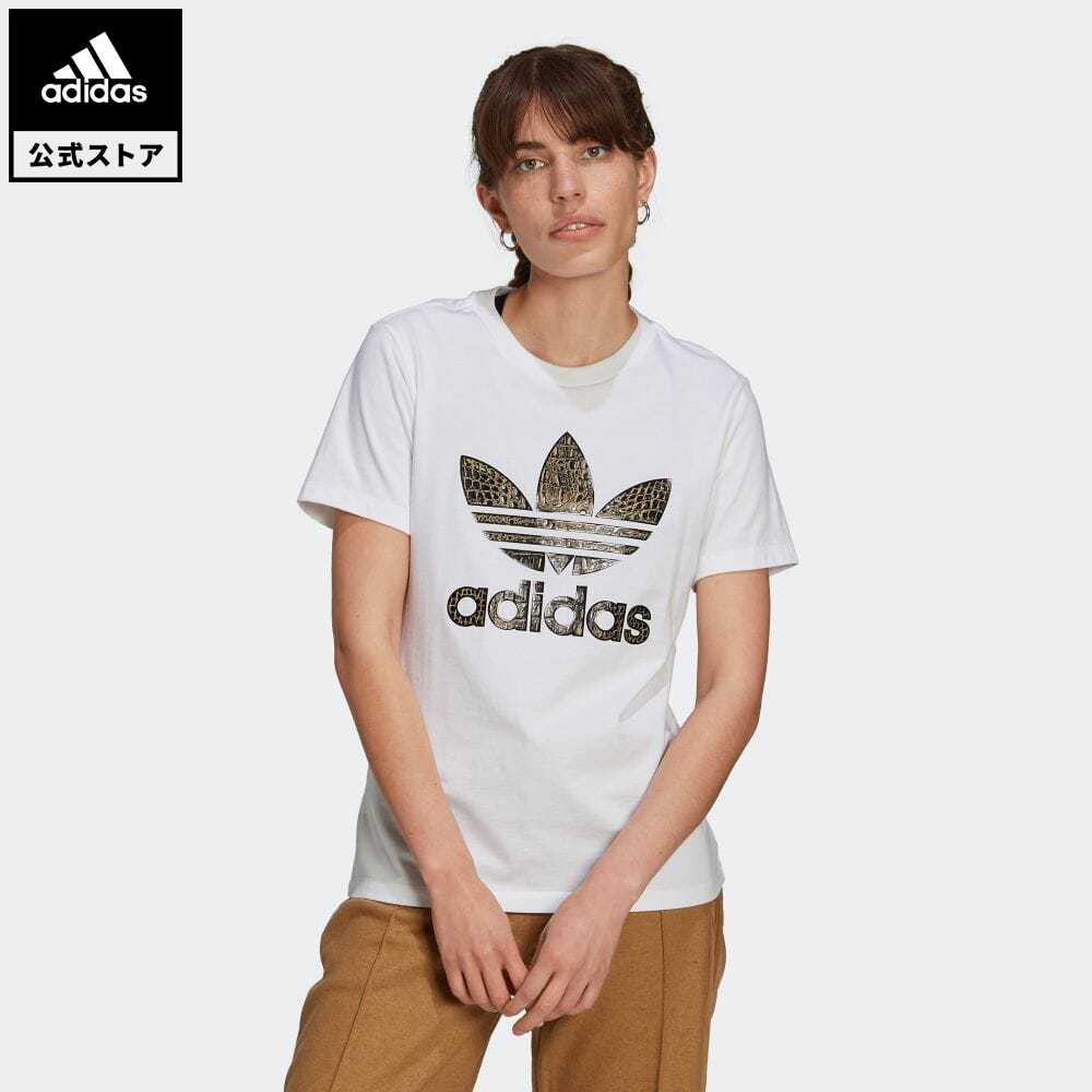 【公式】アディダス adidas 返品可 Tシャツ オリジナルス レディース ウェア・服 トップス Tシャツ 白 ホワイト H20420 eoss21fw 半袖