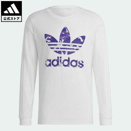 【公式】アディダス <strong>adidas</strong> 返品可 グラフィック カモストライプ 長袖Tシャツ オリジナルス メンズ ウェア・服 トップス Tシャツ 白 ホワイト HR3526 ロンt