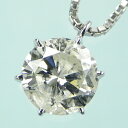 2.060ct(I1-J-GOOD)中宝鑑付 プラチナダイヤモンドプチペンダント PA8861 PT900ダイヤモンドプチネックレスティファニー爪2.0ct 45cmスライドチェーン 