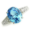 【SALE限定価格】ブルートパーズ リング2.0~3.0ct オーバルカット K18WG 保証書付 色石