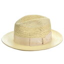 【17SS_SALE】ボルサリーノ/BORSALINO ハット メンズ PANAMA SEMI CROCHET ストローハット ベージュ×ベージュ 141106-1106-7146