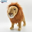 HANSA BH3540 ライオン(オス) 38 雄ライオン 38cm LION FAMILY SAFARI リアル ぬいぐるみ ハンサ クリスマス 誕生日 プレゼント 動物 アニマル 置物 人形 フィギュア KOESEN ケーセン カロラータ 大きい マスコット 実物大 大型 3540 レオ 獅子
