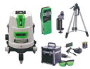 【H.U.TEC】TGL-3P グリーンレーザー墨出し器 磁気制動方式 受光器+エレベータ三脚+レーザーゴーグル+ターゲット+ACアダプター+乾電池+ストラップ付 ダイレクトグリーン&ドットライン