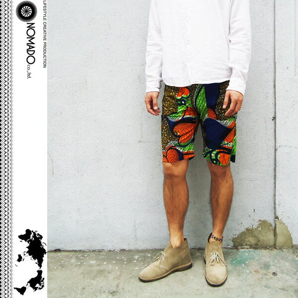 NOMADO(ノマド)◆Dead stock African cotton short pants/アフリカコットンショートパンツ MADE IN JAPAN