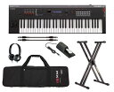 【送料込】【ソフトケース+純正ヘッドホン+スタンド等付6点セット】YAMAHA ヤマハ MX61 BK ブラック シンセサイザー【smtb-TK】