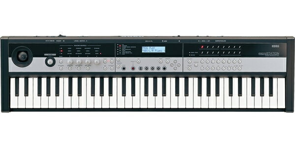 【送料込】【テーブル型スタンド+ダンパーペダル+ケーブル付】KORG/コルグ microSTATION 61鍵ミニ・キーボード搭載シンセサイザー