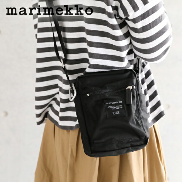 【最大3,000円OFFクーポン】【正規品】マリメッコ marimekko <strong>ROADIE</strong> <strong>CASH</strong>&CARRY (ローディ キャッシュ＆キャリー) ショルダーバッグ ブラック バッグ 旅行 トラベル 定番 ギフト