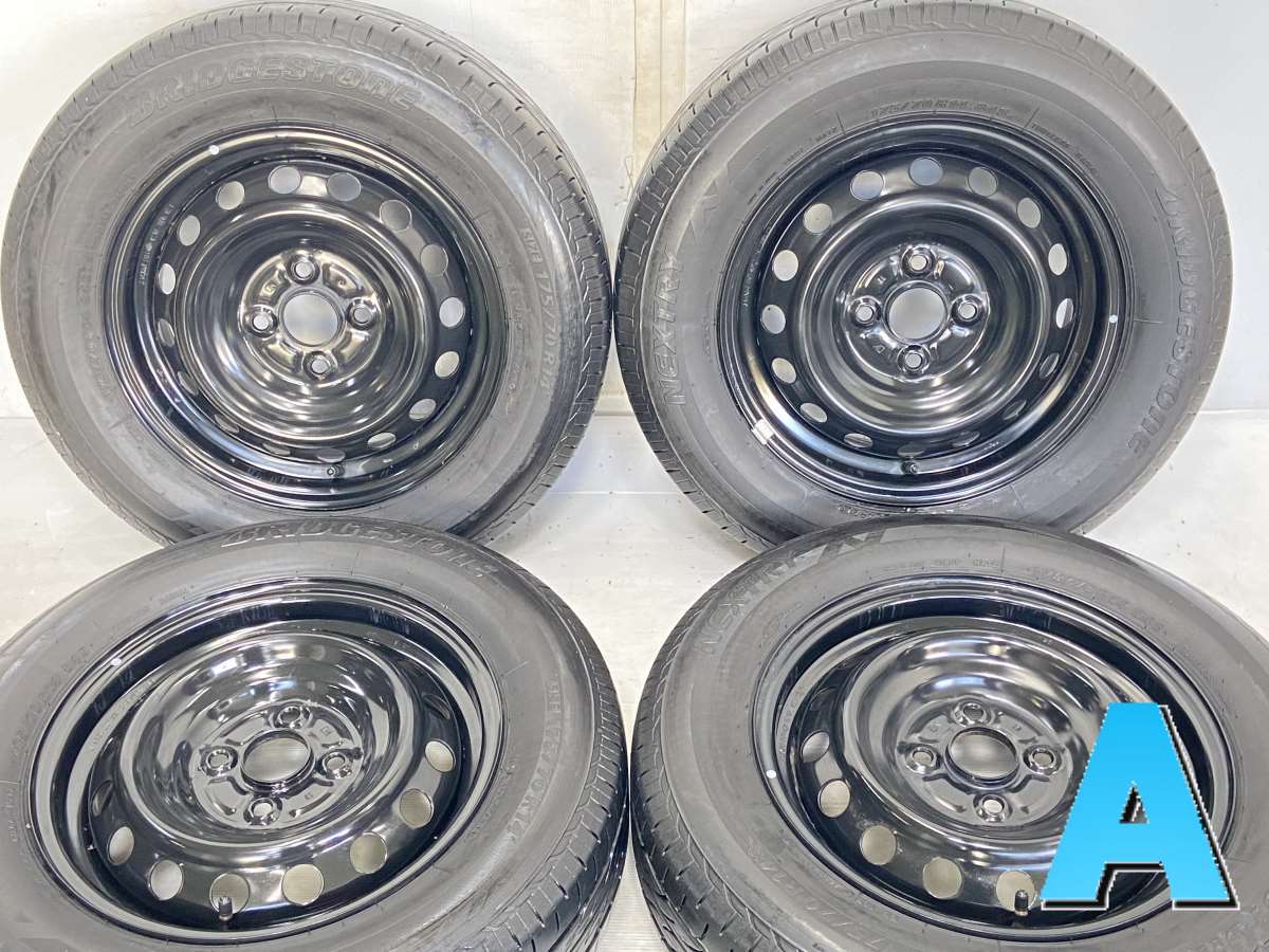 175/70R14 ブリヂストン ネクストリー 　 14x5.0 100-4穴 中古タイヤ サマータイヤ ホイールセット 4本セット