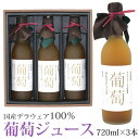 お盆期間注文可【送料込】果汁100% 葡萄ジュース3本セット デラウェア 3本 720ml×3本 手土産 引越し祝い お返し 誕生日 香典返し フルーツ 果物 野菜 内祝い お供え プレゼント 贈り物 お供え物 ギフト 限定 お返し お中元 御中元 暑中見舞い 残暑見舞い 注文可