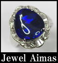 【ジュエリー】 ブラックオパール 5.445ct ダイヤモンド 0.48ct PT900 リング 12号 <ソーティング>【中古】