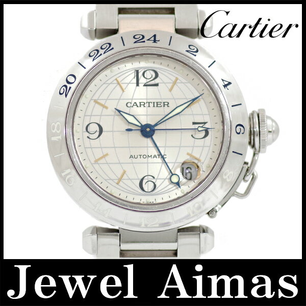 【Cartier】カルティエ パシャC メリディアン GMT デイト W31029M7 シルバー 文字盤 SS ステンレス 自動巻き ボーイズ ユニセックス 男女兼用 レディース メンズ201706海外