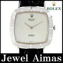 【ROLEX】ロレックス チェリーニ 3880 1970年頃製 シルバー 文字盤 WG ホワイトゴールド 金無垢 社外レザーストラップ メンズ 手巻き【中古】【腕時計】