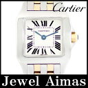 【Cartier】カルティエ サントス ドゥモワゼル 2698 ホワイト 文字盤 K18 YG イエローゴールド SS ステンレス コンビ レディース クォーツ ドゥモアゼル【中古】【腕時計】
