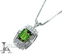 グリーントルマリン 2.64ct ダイヤモンド 0.56ct ネックレス PT900/PT850 プラチナ【ジュエリー】【中古】MJJE
