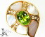 【スーパーSALE20%オフ】【ジュエリー】ペリドット 3.39ct ダイヤモンド 0.13ct オーバルカット シェル リング 12号 K18YG【中古】