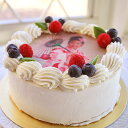 プリントデコレーションケーキ・5号サイズ　生クリーム味　写真ケーキ