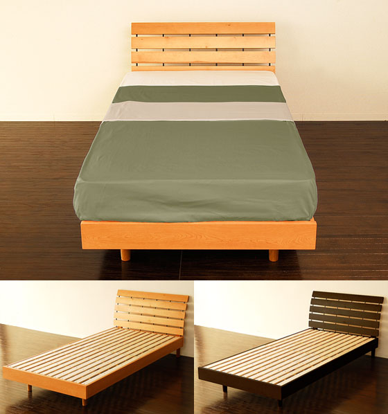【送料無料】ベッド シングルベッド 木製ベッドロータイプベッド、すのこベッド、ウッドベッドパネルデザインローベッド Forest【シングル】 マットレスなしナチュラル ブラウン