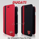 DUCATI ドゥカティ・公式ライセンス iPhone6Plus 6sPlusケース 手帳型 本革 アイフォン6プラスケース シンプル ブラック レッド ブランド メンズ 6sプラスケース ドゥカティ カード収納 カードホルダー 赤 と黒 が 高級感 を増してくれる アイフォンケース【送料無料】