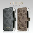 GUESS・公式ライセンス品 iPhone7ケース 手帳型 【 モノグラムが上品な アイフォン7ケース PUレザー iPhone7ケース ブックタイプ シンプル レディース ブランド 女性 ゴールド スマホケース iPhone7ケース ゲス 】送料無料