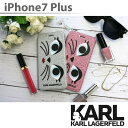カール・ラガーフェルド 公式ライセンス品 iPhone7Plus手帳型ケース 【 アイフォン7プラス iPhone7Plusケース 手帳型 ケース PU スマホケース おしゃれ かわいい グリッター クリアケース iPhoneケース 海外 ブランド KARLLAGERFELD カール 猫 ピンク シルバー 】 送料無料
