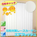 【花粉対策カーテン】花粉キャッチ ミラー レースカーテン「エアフレッシュ」【UNI】(既製品)5サイズより選択可カラー:ホワイト【代引・キャンセル・変更・返品不可】幅100cm 幅150cm 洗える