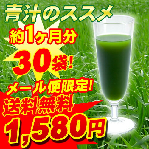 【メール便送料無料】【無農薬栽培】レタスの26倍の食物繊維で元気いっぱい！抹茶のような味わいで飲みやすい青汁！【30袋1ヶ月分】