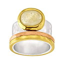 【中古】【輸入品・未使用】Silpada メタリックミックス指輪 天然シトリンリング スターリングシルバー 真鍮 銅 イエロー