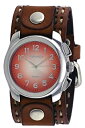 【中古】【輸入品・未使用】ネメシス# lbdt091?NメンズWide Brown Leather Cuff Bandグラデーションオレンジダイヤル腕時計